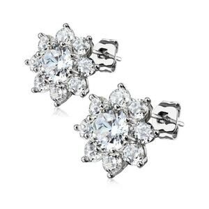 New stainless steel CZ‎ flower earings